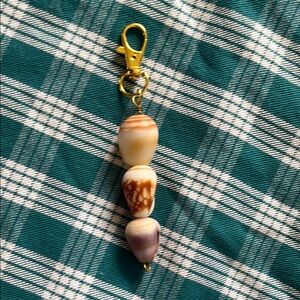 Gold and Shell Keychain Accessory